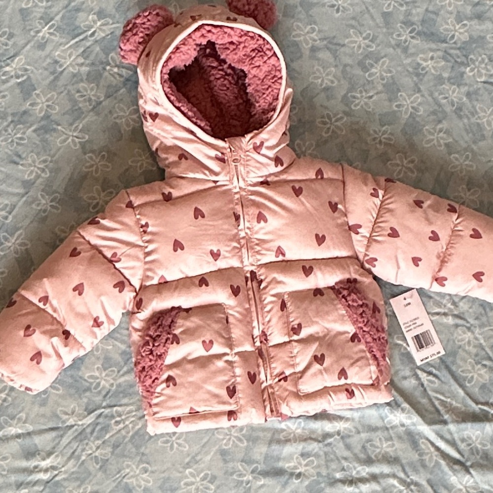 SOLD OUT! Jessica Simpson size 12mo. Puffer Jacket Pink - Picture 8 of 10